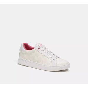 Coach Shoes Women's Size 11 Optic White Signature Canvas Clip Low Top Sneaker